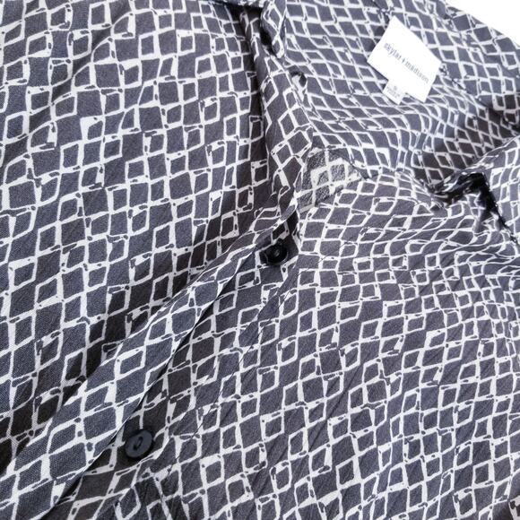 Skylar + Madison Diamond Print Shirred-Waist Mini Dress - Picture 9 of 11